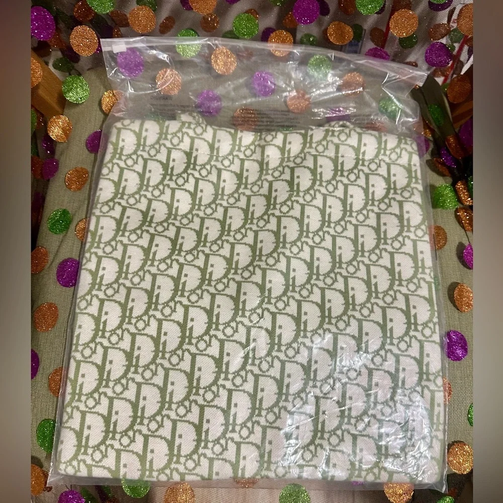 Dior 🍏 Green Oblique Monogram Print Tote Bag VIP gift - Picture 5 of 8